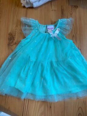 Nannette Mint Green Tulle Party Dress with Satin Bow